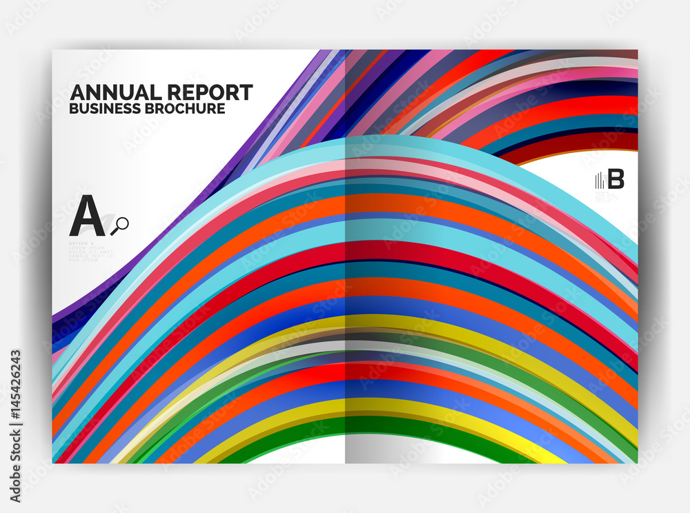 Business report cover template wave Business report cover template wave