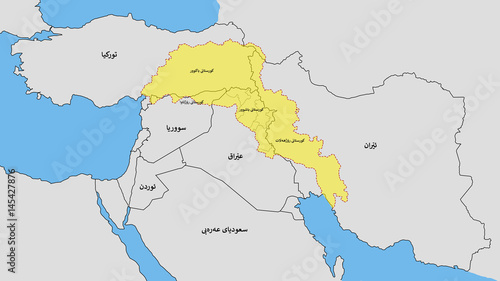 Great Kurdistan Map in Kurdish