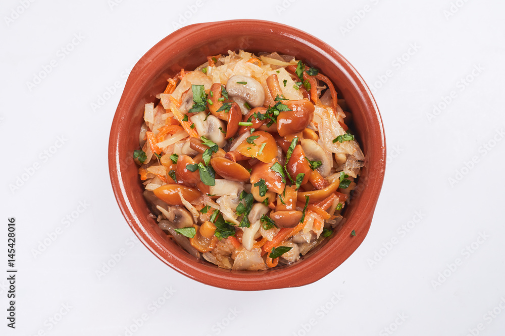 cabbage with mushrooms