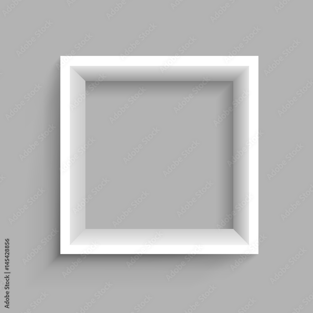 Square shelf gray background Square shelf gray background