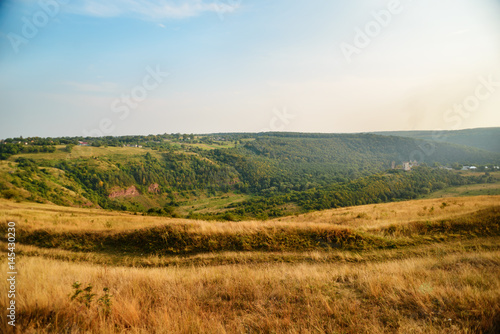 Scenic view of Chervonohorod Castle ruins Nyrkiv village, Ternopil region, Ukraine