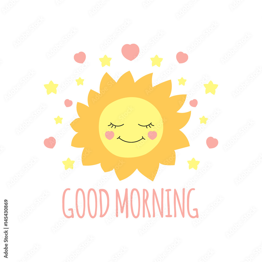 Cute sun print vector. Good morning background. Design for kids ...