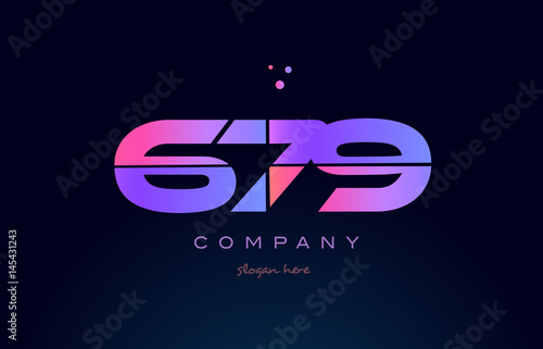 679 pink magenta purple number digit numeral logo icon vector