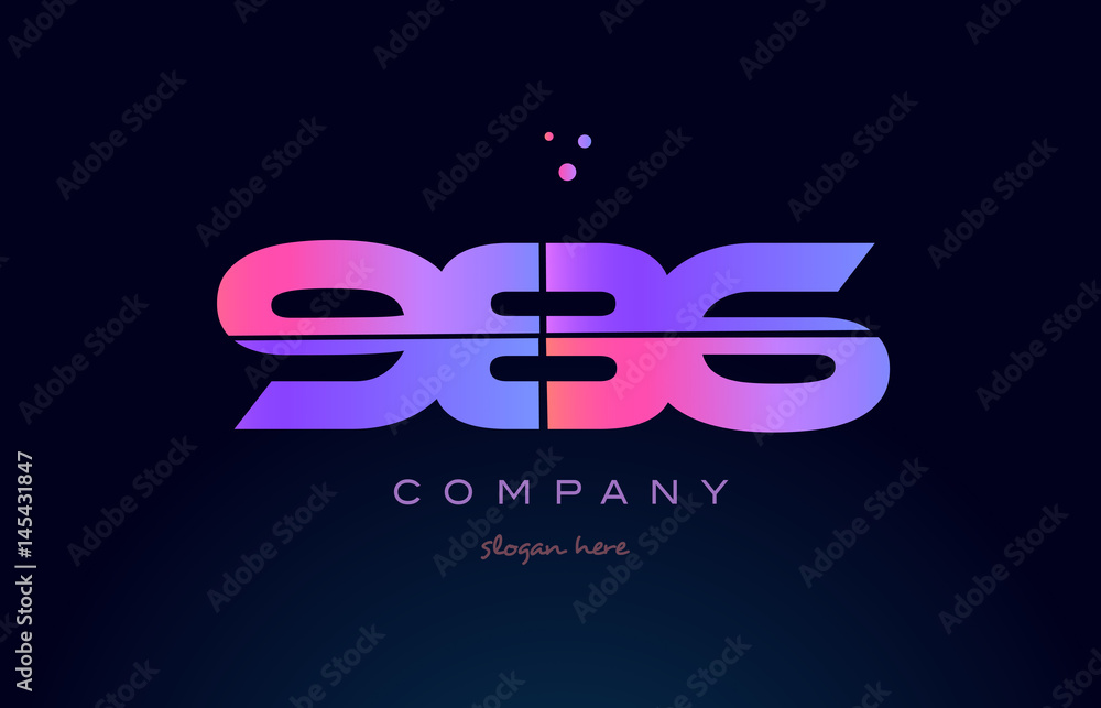 986 pink magenta purple number digit numeral logo icon vector 986 pink magenta purple number digit numeral logo icon vector