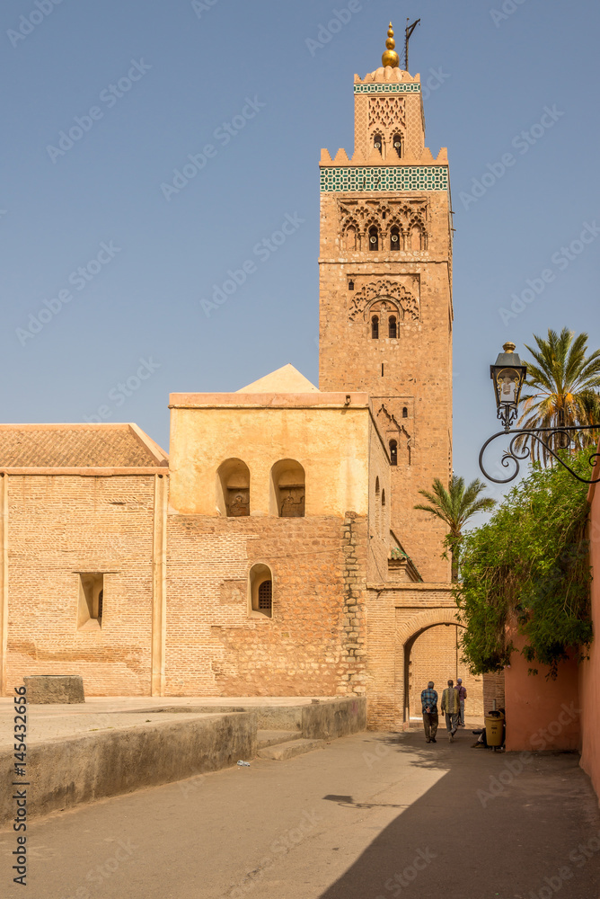 View at the gate with Koutoubia minaret in Marrakesh ,Morocco