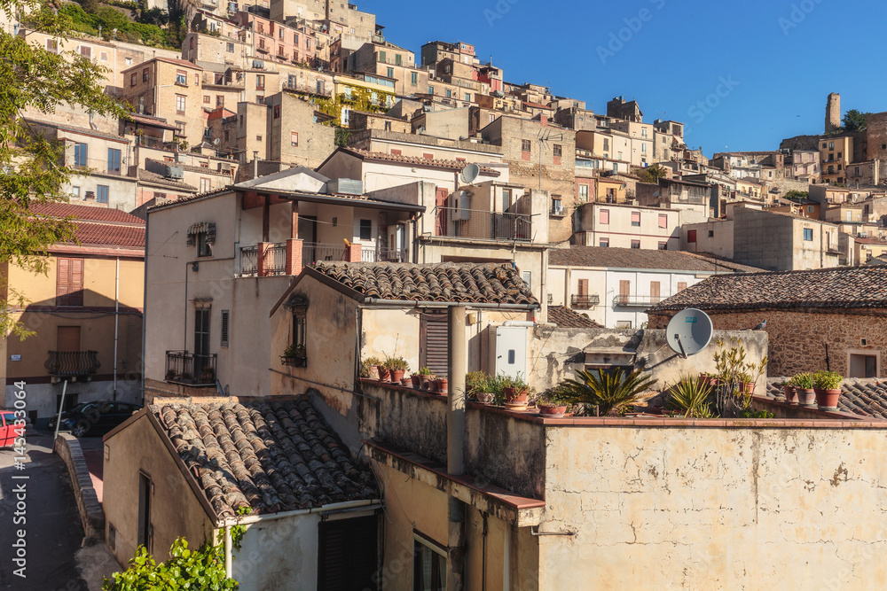 Town of Cammarata in Central Sicily in Spring 2017