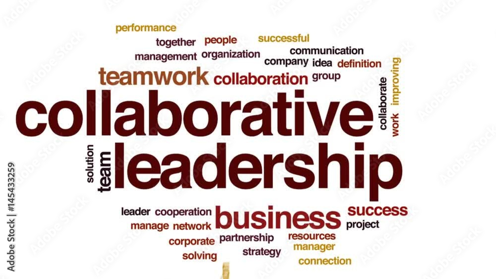 Collaborative leadership animated word cloud, text design animation. Collaborative leadership animated word cloud, text design animation.