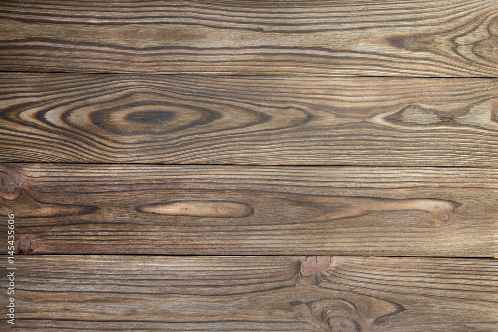 Naklejka premium Retro brown wooden background. top view. Horizontal orientation