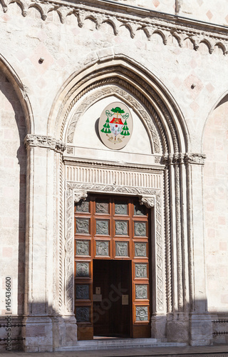main entrance in Duomo Cathedral in Vicenza