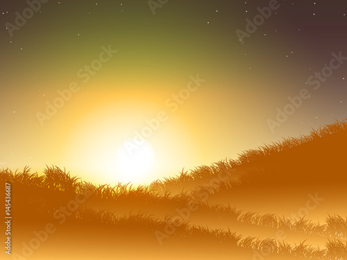 sunset at hill