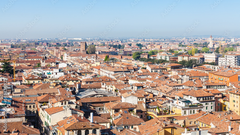 above view Verona city with Castelvecchio Castle