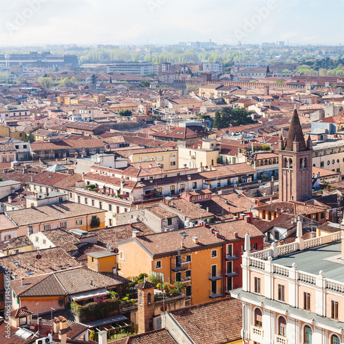 above view of Verona town in spring