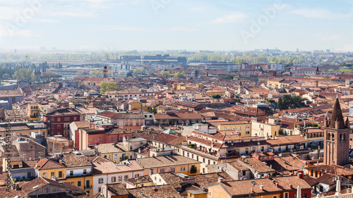 above view of Verona city in spring