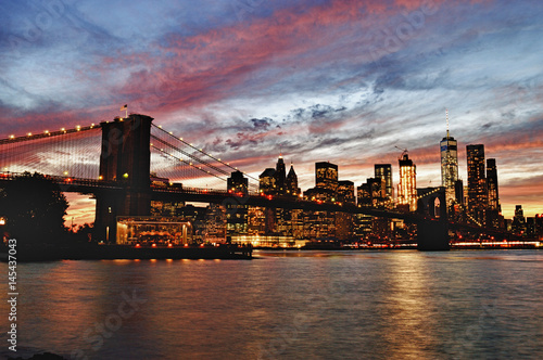 Sunset over a Manhattan.