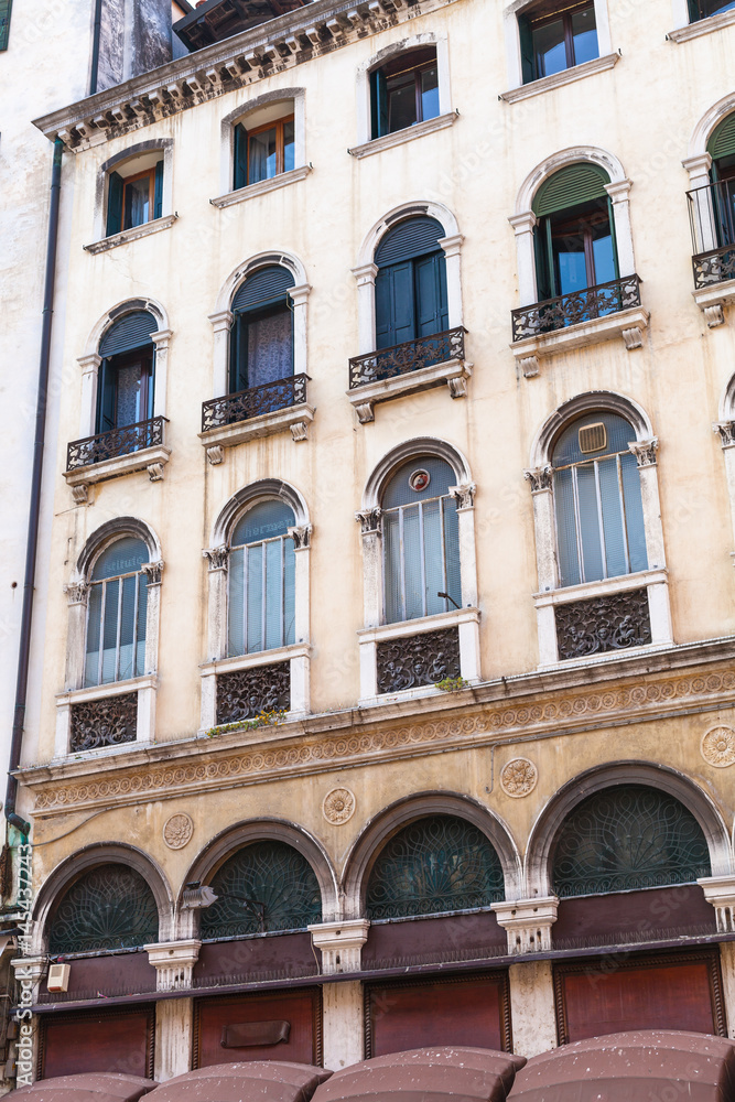 facade of apartment house in Venice city