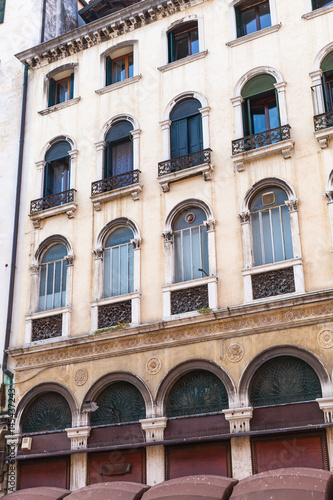 facade of apartment house in Venice city