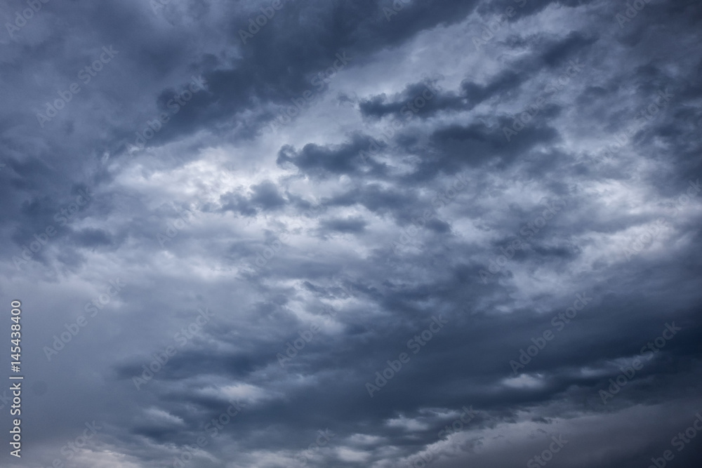 Overcast sky with dark clouds, The gray cloud ,Before rain.