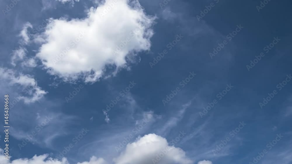 Cloudscape 4K timelapse with blue sky and white fluffy clouds Cloudscape 4K timelapse with blue sky and white fluffy clouds