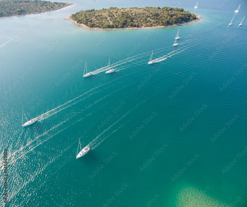 Sailing boats in Adriatic, Croatia