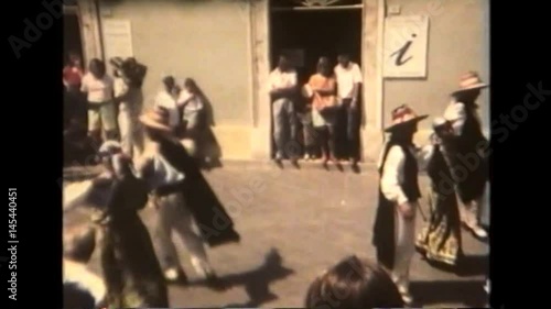 Italy 1990: Folklore Festival - Dancers in Town Square