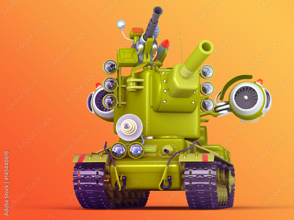Cartoon Ultra Tank. 3D Illustration.