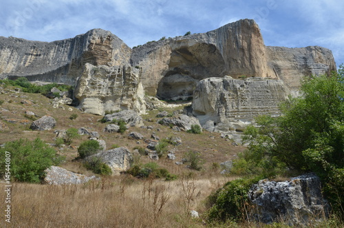 Limestone caves on the Crimean peninsula