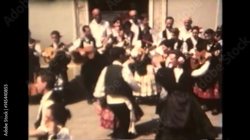 Italy 1990: Folklore Festival - Dancers in Town Square