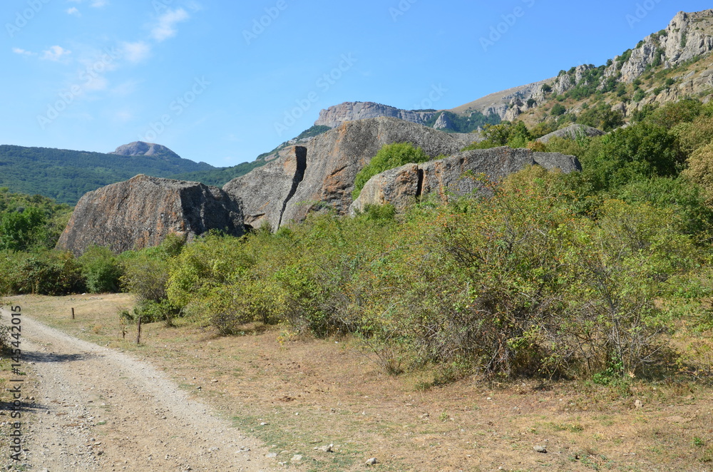 Limestone caves on the Crimean peninsula