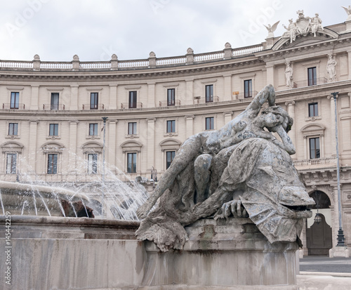 Fountain of Naiads in the Republic Square in Rome