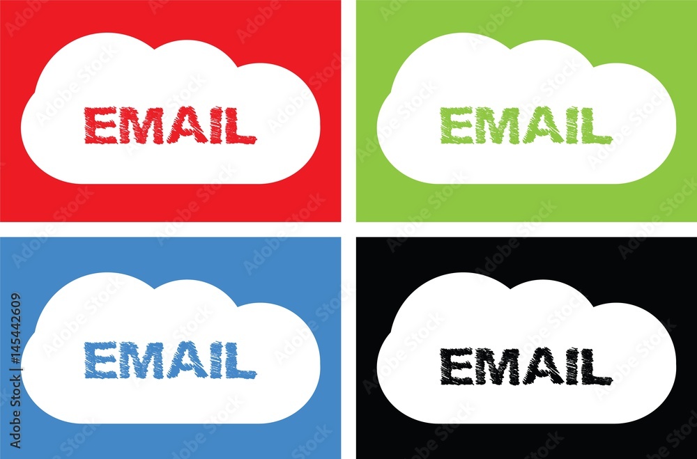 EMAIL text, on cloud bubble sign. EMAIL text, on cloud bubble sign.