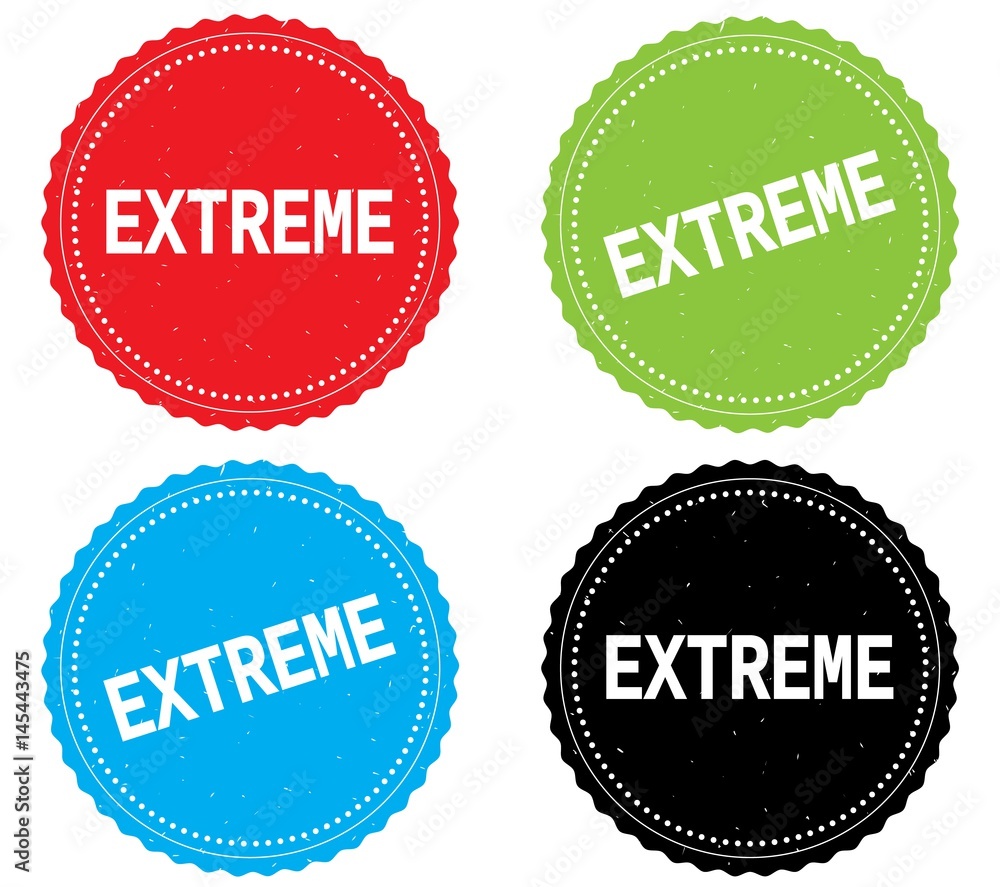 Fototapeta premium EXTREME text, on round wavy border stamp badge.