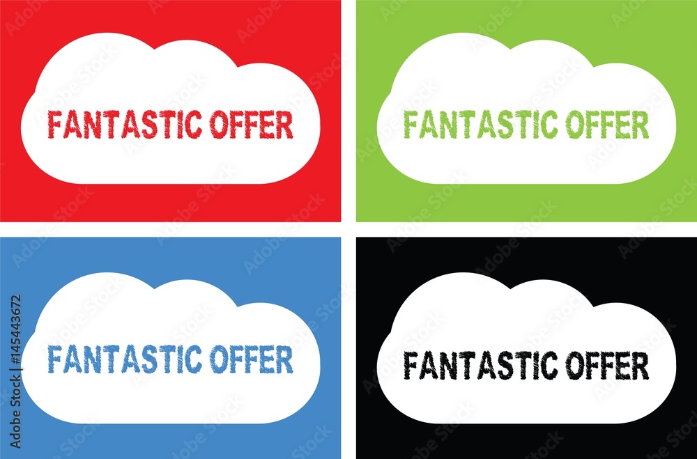 FANTASTIC OFFER text, on cloud bubble sign. FANTASTIC OFFER text, on cloud bubble sign.