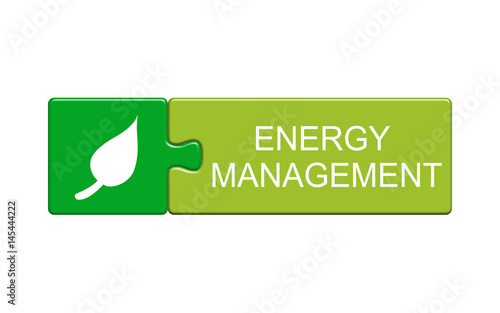 Zielony przycisk, ikona z napisem energia 