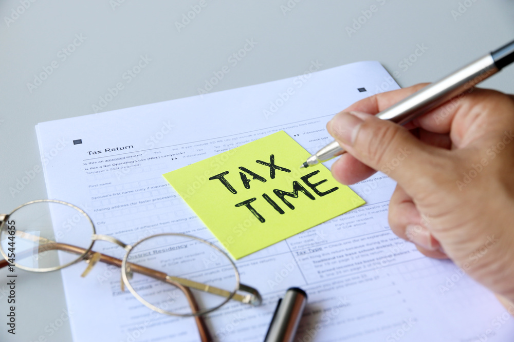 Yellow Paper Note With Words Tax Yellow Paper Note With Words Tax