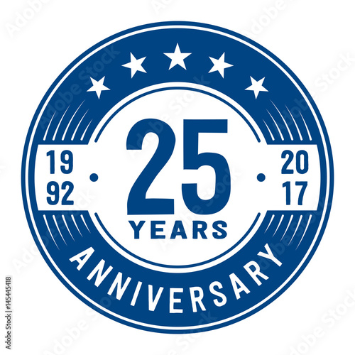 25 years anniversary logo template. Vector and illustration.
