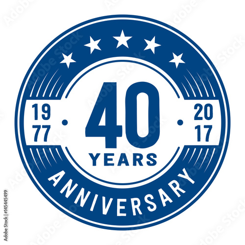 40 years anniversary logo template. Vector and illustration.
