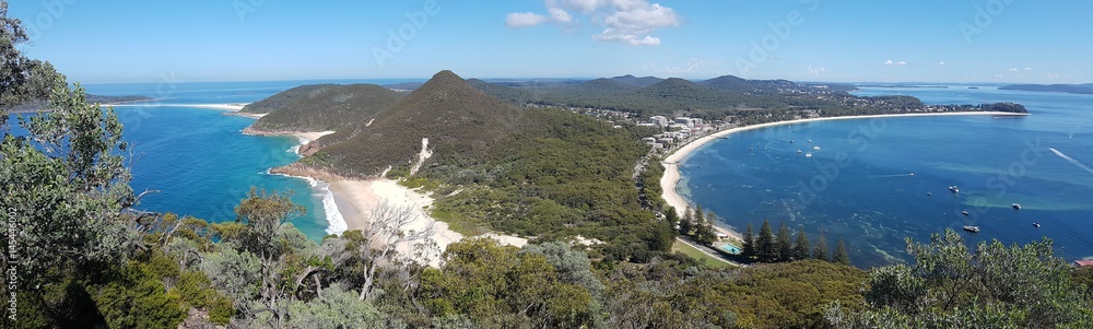 Shoal Bay vue du Mont Tomaree, New South Wales, Australie