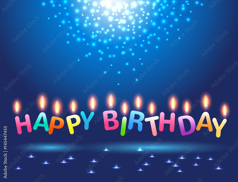 Abstract magic light with colorful candles happy birthday Abstract magic light with colorful candles happy birthday