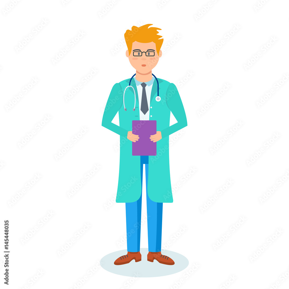 The doctor in the hospital with documents in hand. The doctor in the hospital with documents in hand.