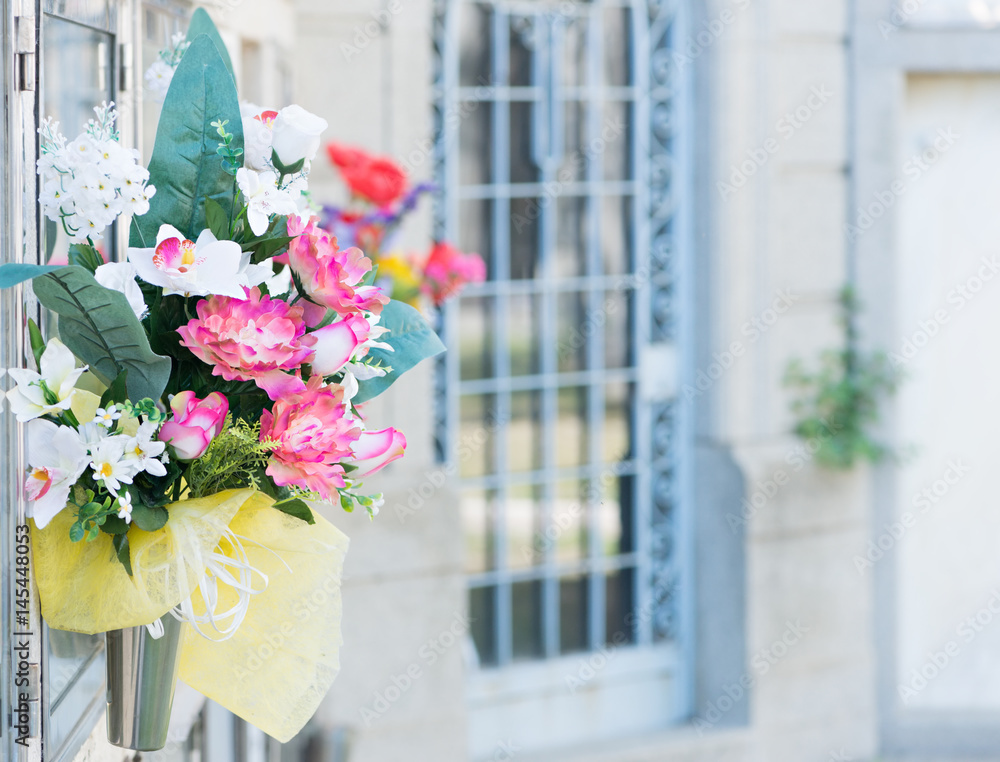 Fototapeta premium Flowers in a cemetery