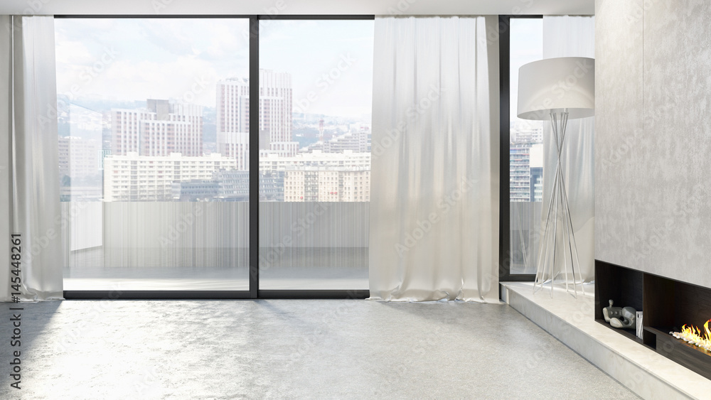 Fototapeta premium Modern living room. 3D rendering