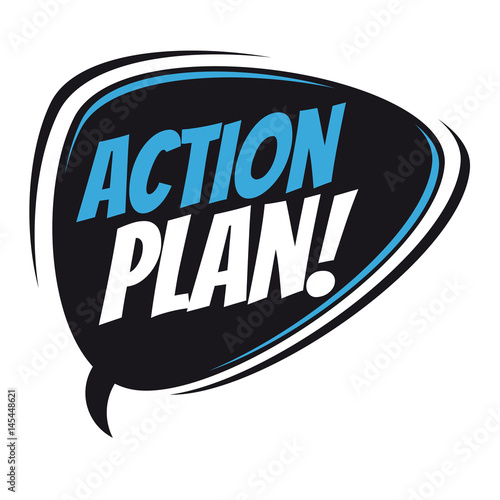 action plan retro cartoon balloon