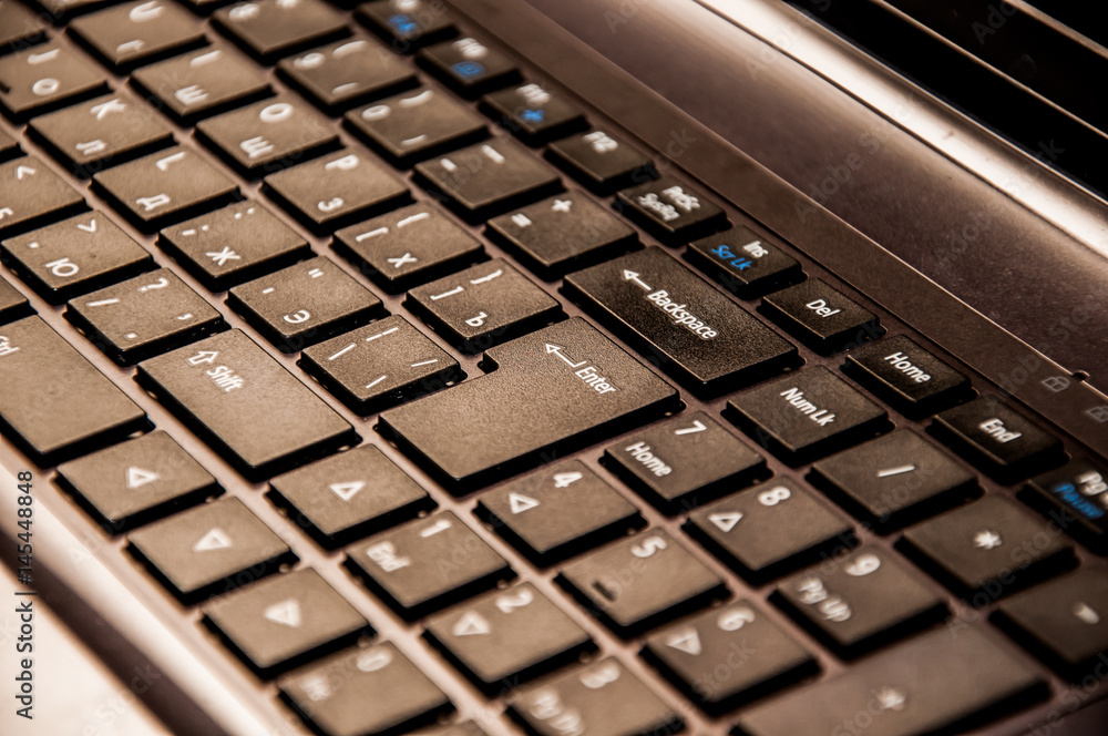 Closeup of a notebook keyboard Closeup of a notebook keyboard