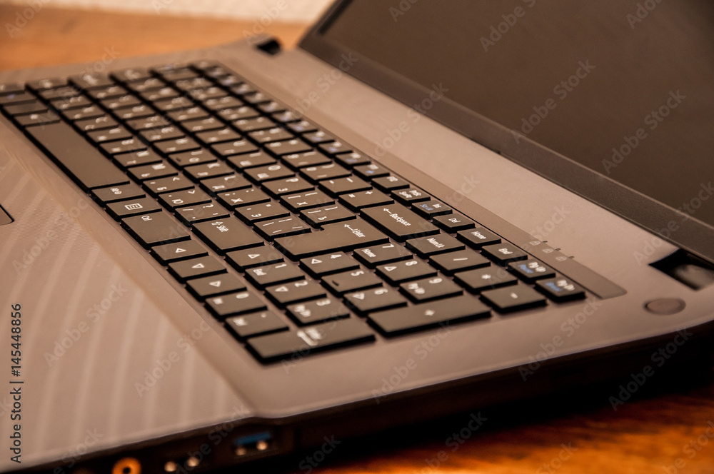 Closeup of a notebook keyboard
