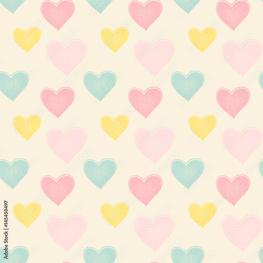 seamless abstract summer pattern background, heart pattern