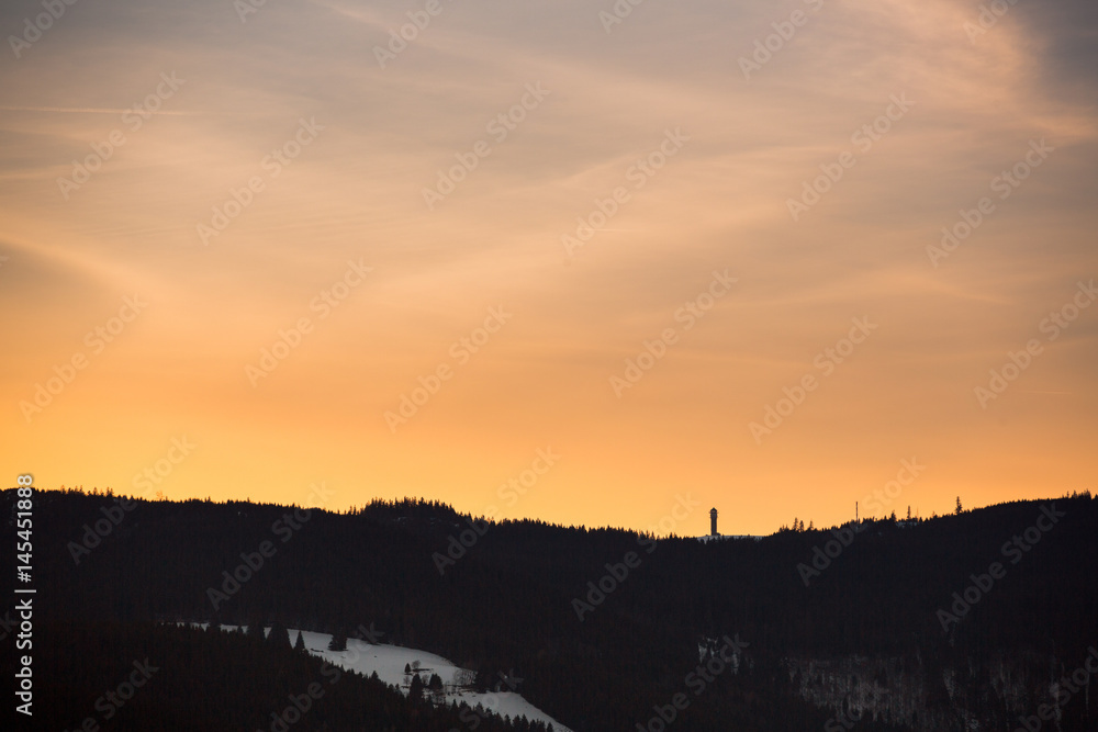 Sonnenuntergang über dem Feldberg - Schwarzwald