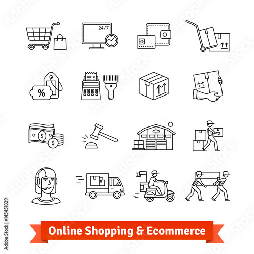 Online shopping, ecommerce, services and delivery