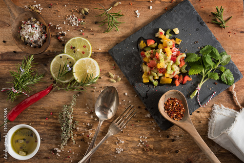 Mediterranean vegetables gazpacho photo