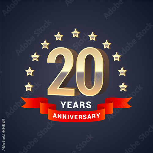 20 years anniversary vector icon, logo