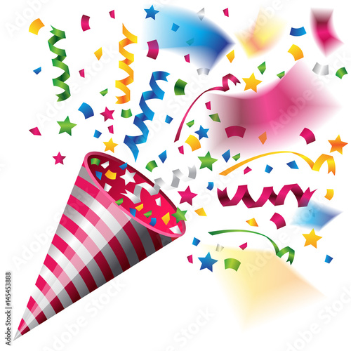 Colorful party popper for celebration